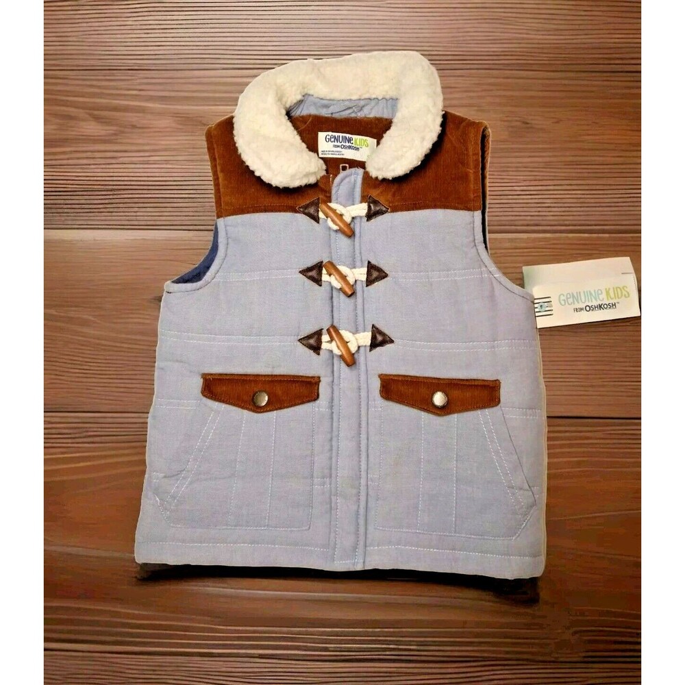NWT Genuine Kids From Oshkosh B'Gosh 100% Cotton Winter Vest 5T